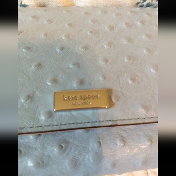 Original Kate Spade Large Blue Ostrich Leather Travel Wallet - Picture 3 of 12